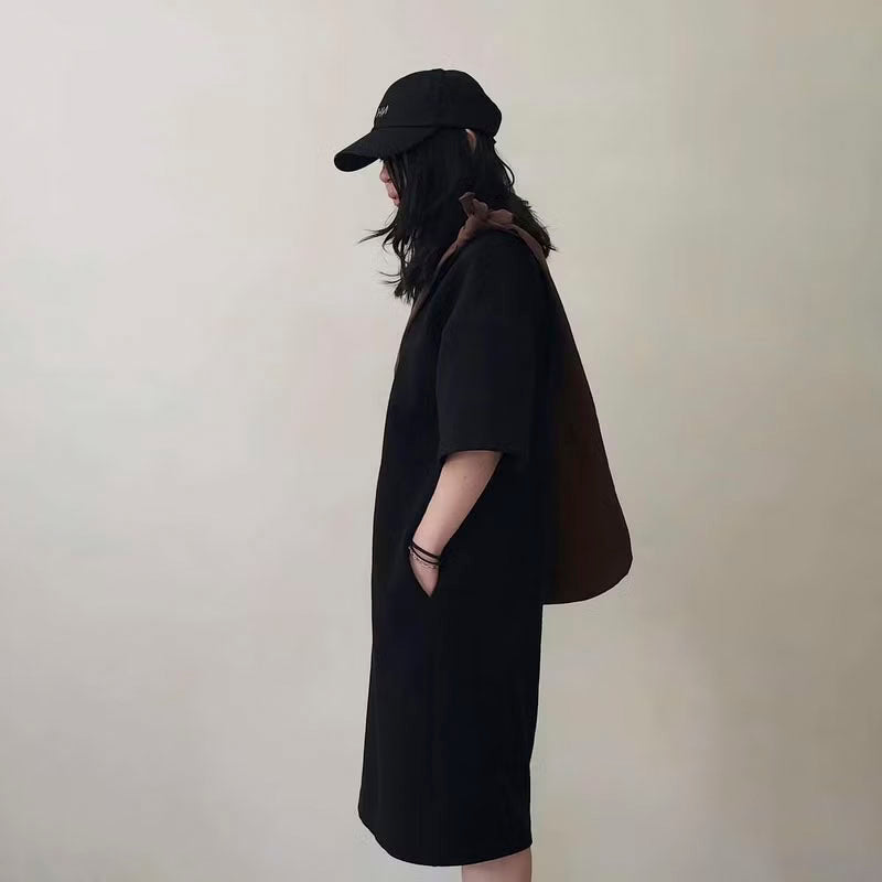 HNLAB - 僧棕咖色打結旅行漂流人包 BROWN HOBO BAG OOTD側面