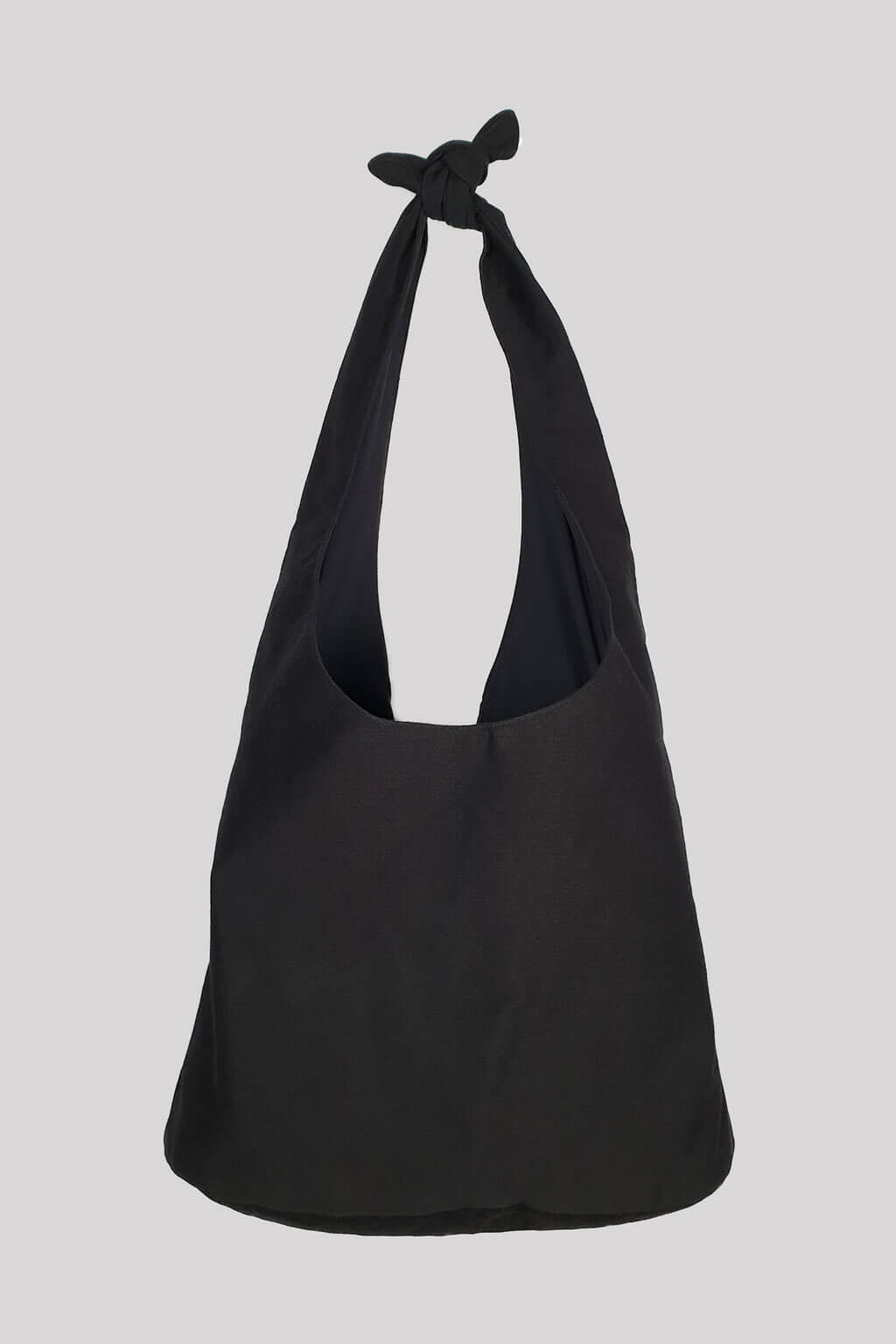 黑色牛仔布打結旅行漂流人包款背包背面 BLACK DENIM HOBO BAG - HN LAB