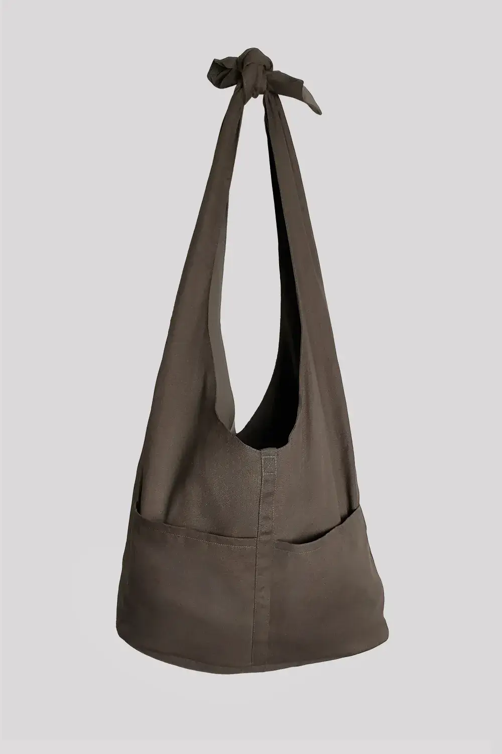 KHAKI HOBO BAG 棕綠色打結旅行漂流人包 商品圖正面- HNLAB