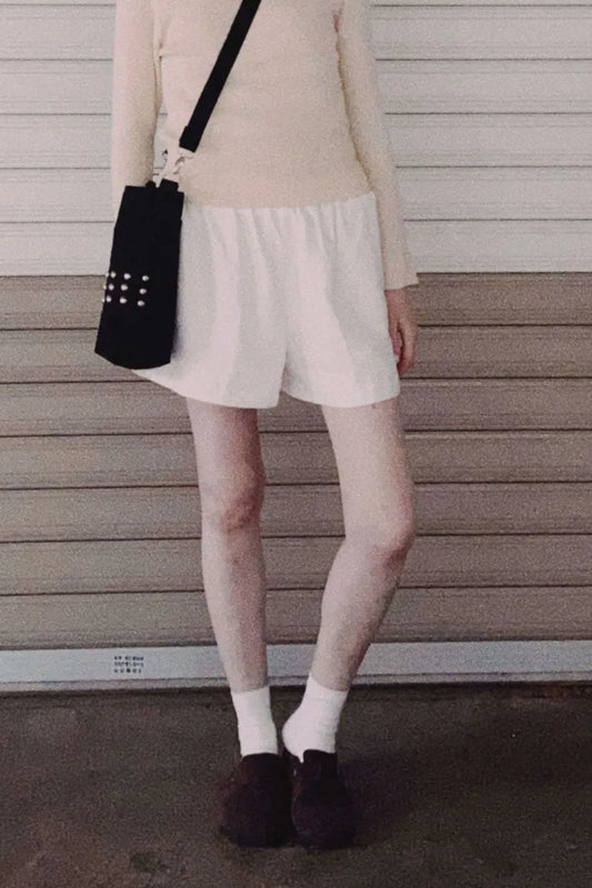 黑色丹寧布鉚釘中型斜背包 MEDIUM STUDDED DENIM BAG 側背包(訂製款）