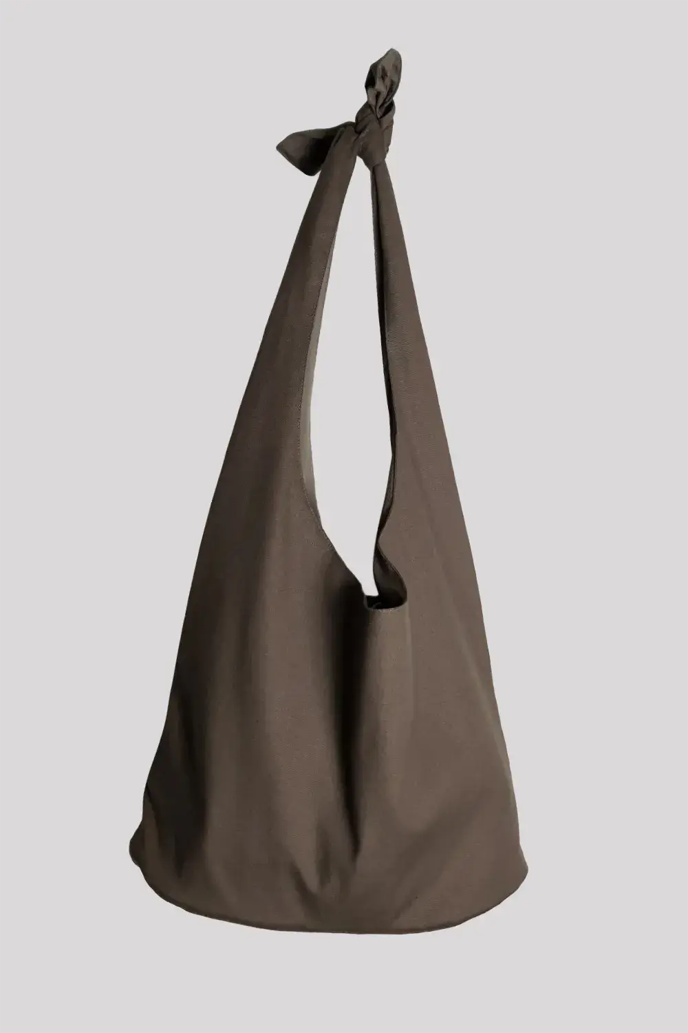 KHAKI HOBO BAG 棕綠色打結旅行漂流人包 商品圖背面- HNLAB