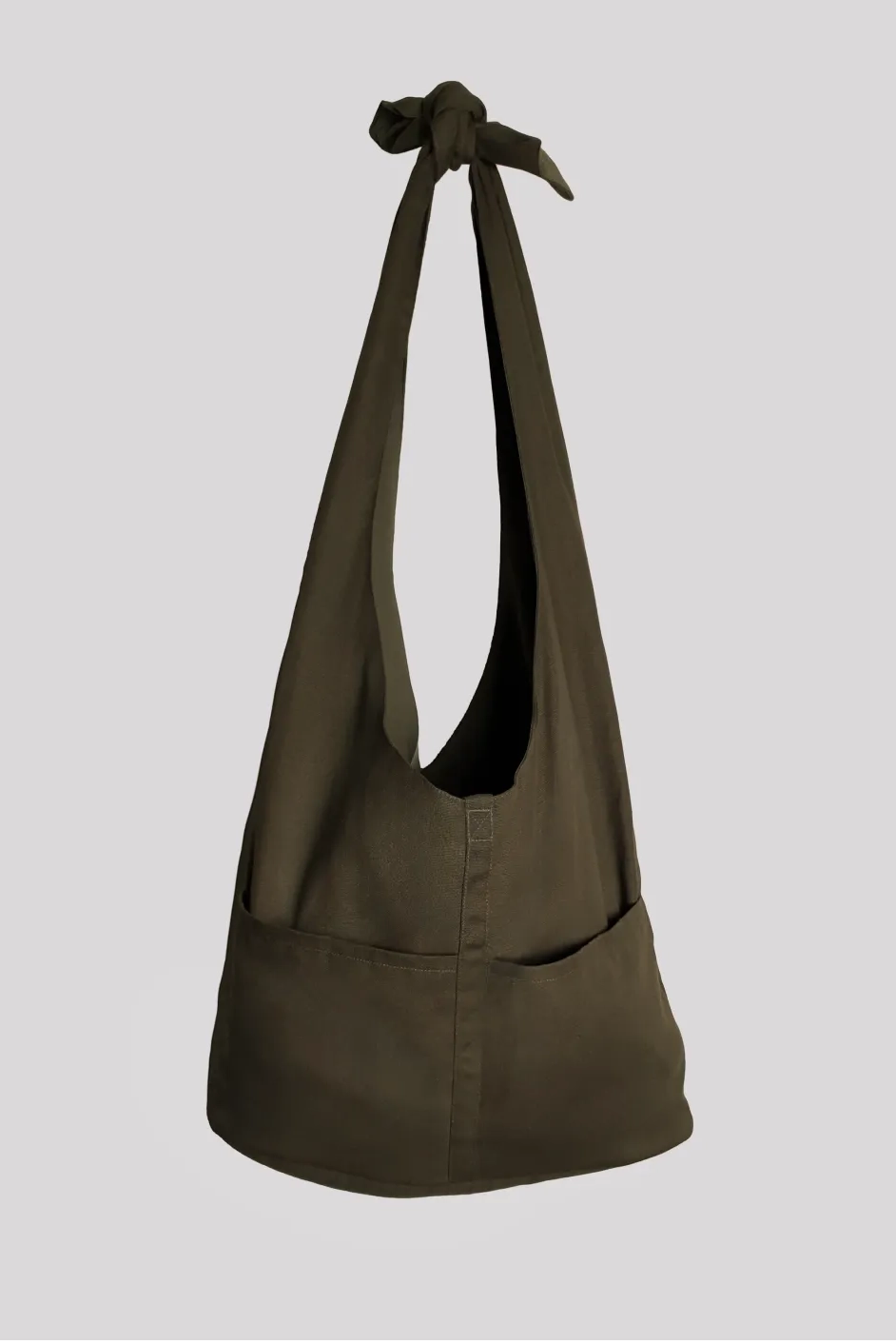 軍綠色打結旅行漂流人包ARMY GREEN HOBO BAG  商品圖正面- HNLAB