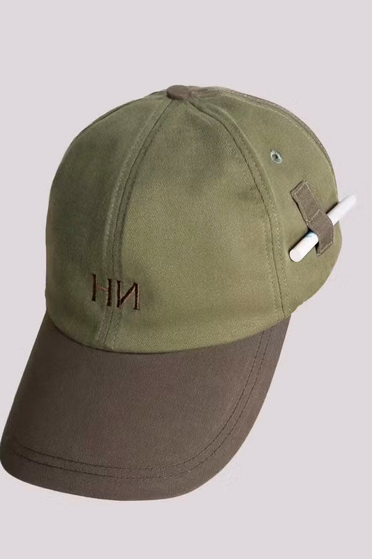 H1002 Pull String Baseball Cap軍綠工裝菸夾拉繩調節棒球帽  商品正面照  - HNLAB