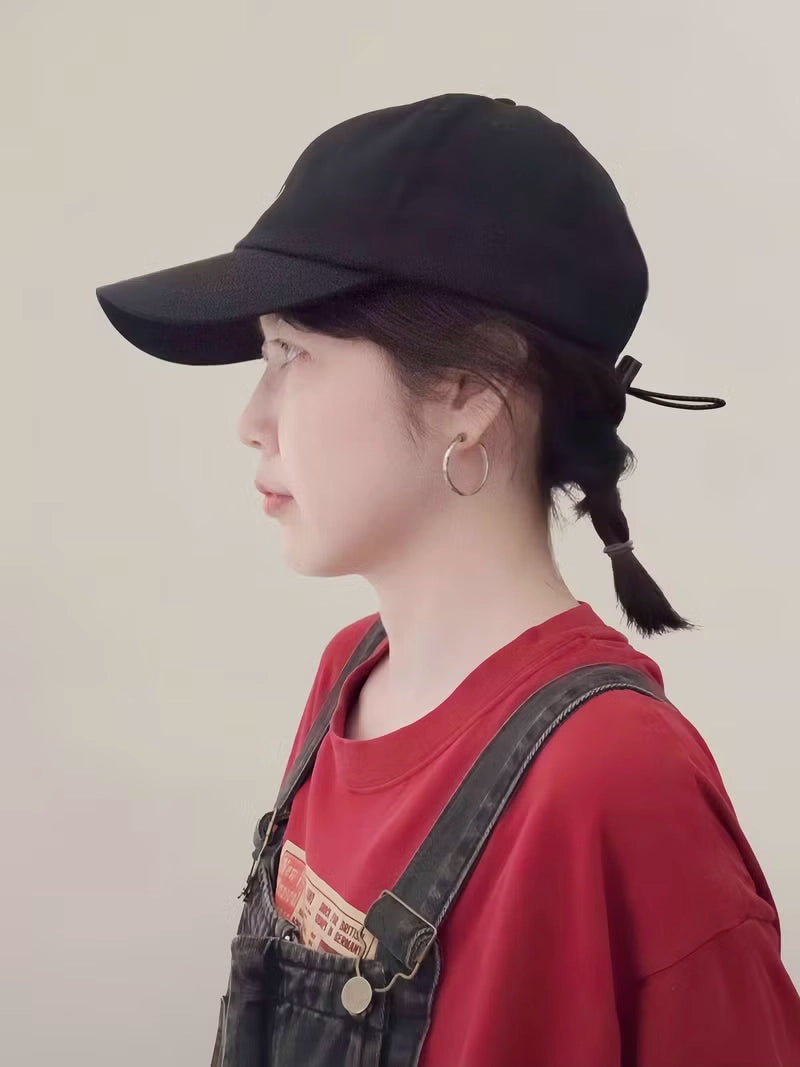隱藏限量版 Pull String Baseball Cap 黑灰網格拉繩調節棒球帽， 測面 - HNLAB