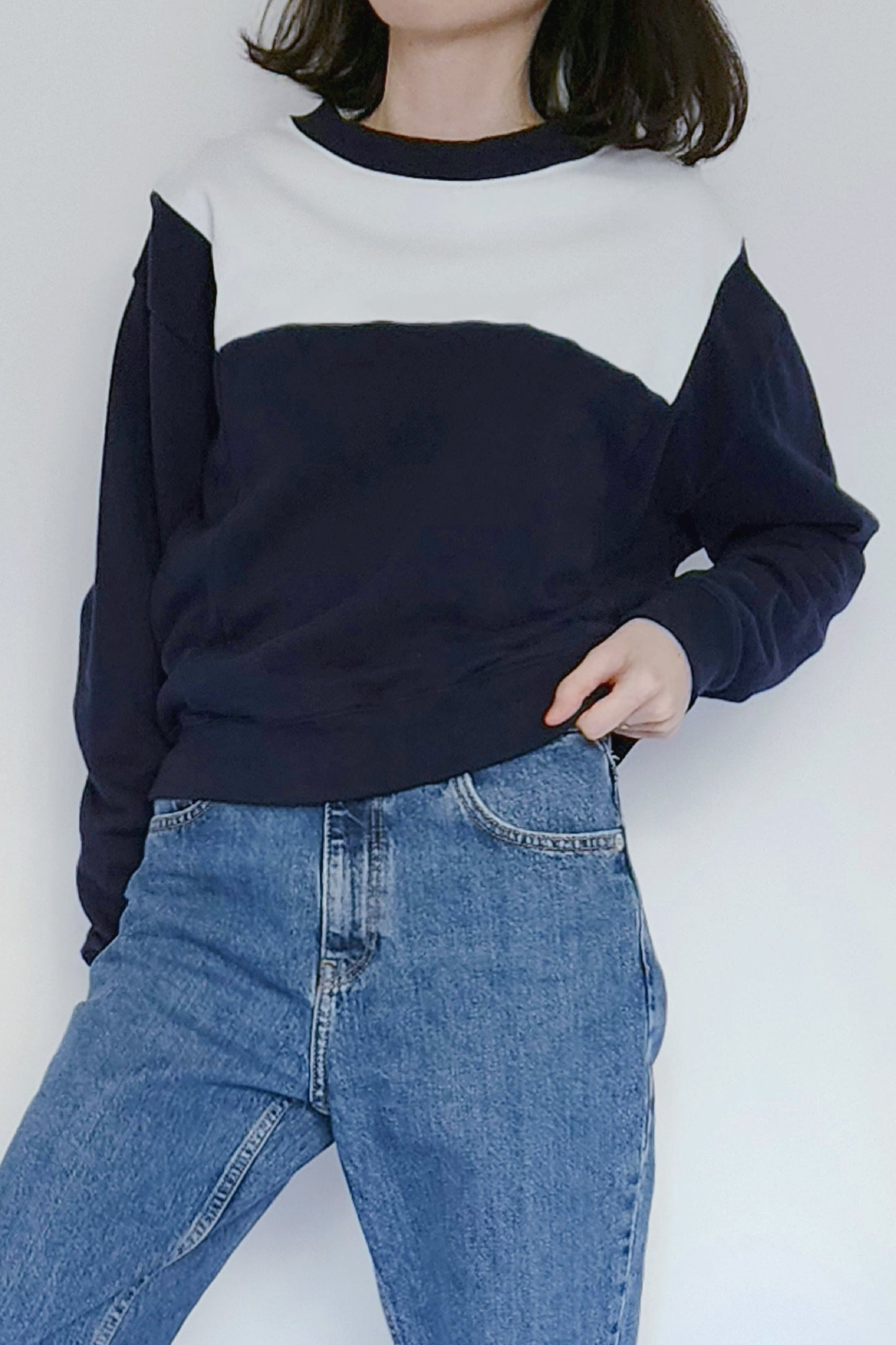 T系列-藍白拼接撞色水手服衛衣Sailor Sweatshirt - HN LAB