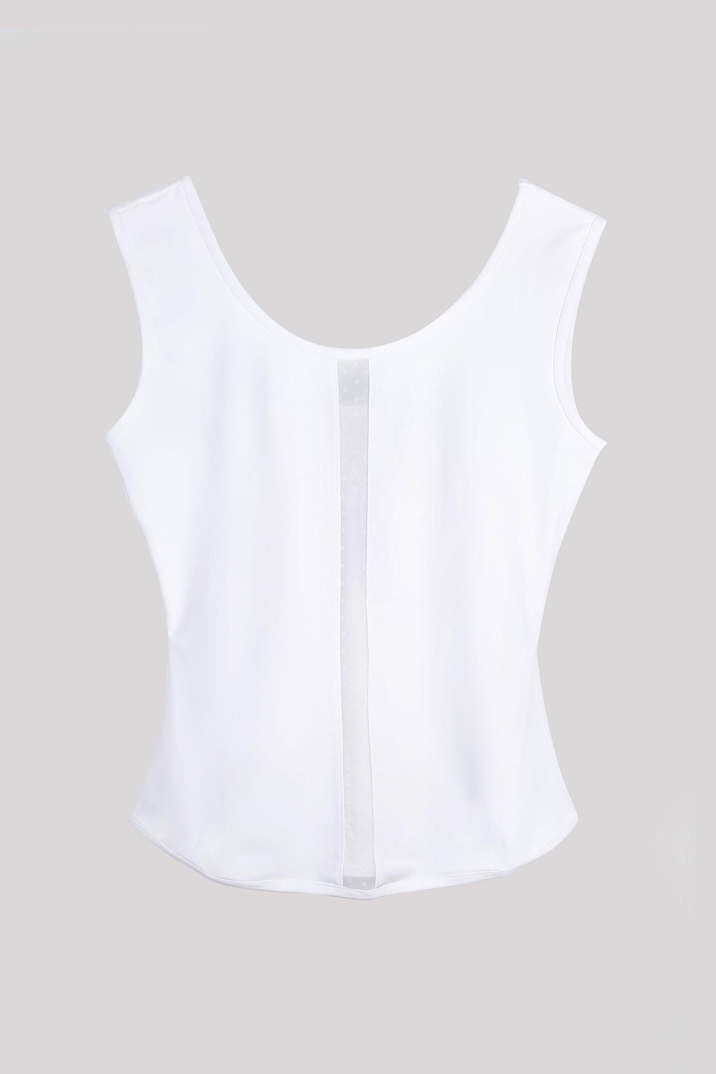 法式點點網布拼接前中簍空上衣 WHITE SHEER FRONT VEST TOP HN LAB